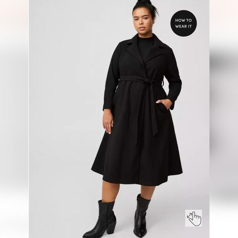 NWT Torrid Soft Tie Front Coat 1
